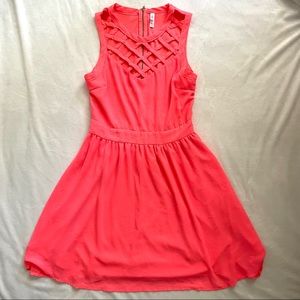 SOLD - Xhilaration Hot Salmon Colored Cutout Dress